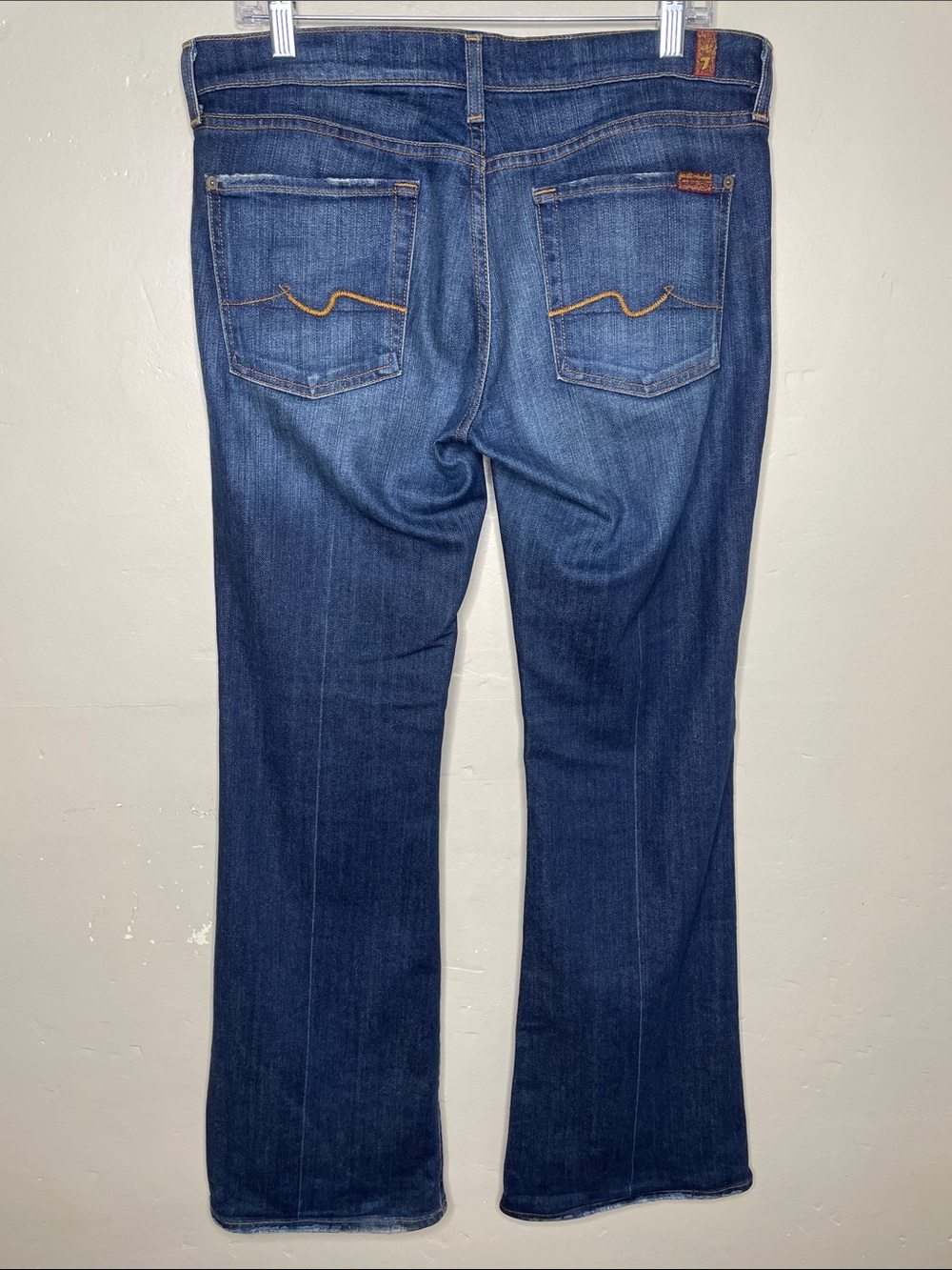 7 for ALL MANKIND Light Distressing Bootcut A POCKET FLARE Women’s Blue Jeans 32